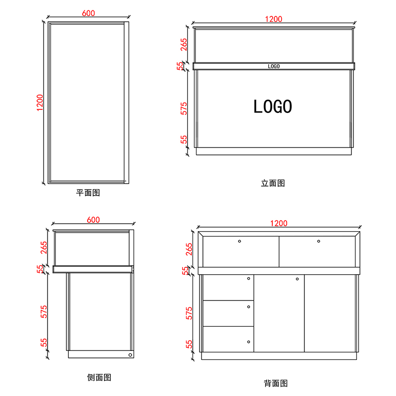 玉器珠寶展示柜臺(tái)A款-01